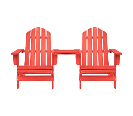 vidaXL Garden Adirondack Chairs with Table Solid Fir Wood Red
