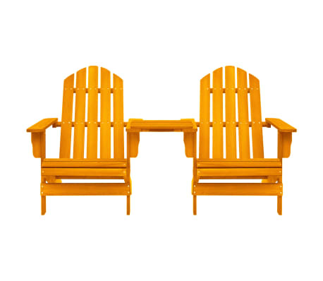 vidaXL Garden Adirondack Chairs with Tea Table Solid Fir Wood Orange