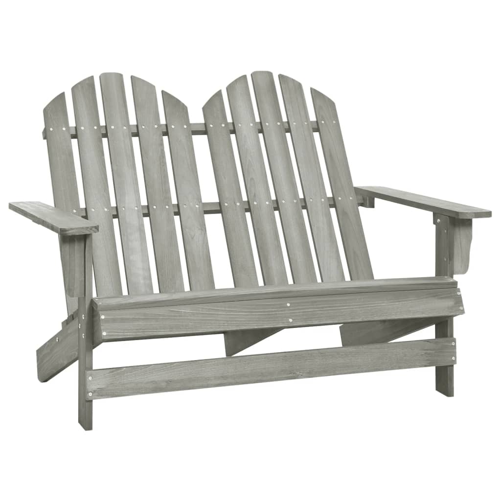 Photos - Garden Furniture VidaXL 2-Seater Patio Adirondack Chair Solid Wood Fir Gray 