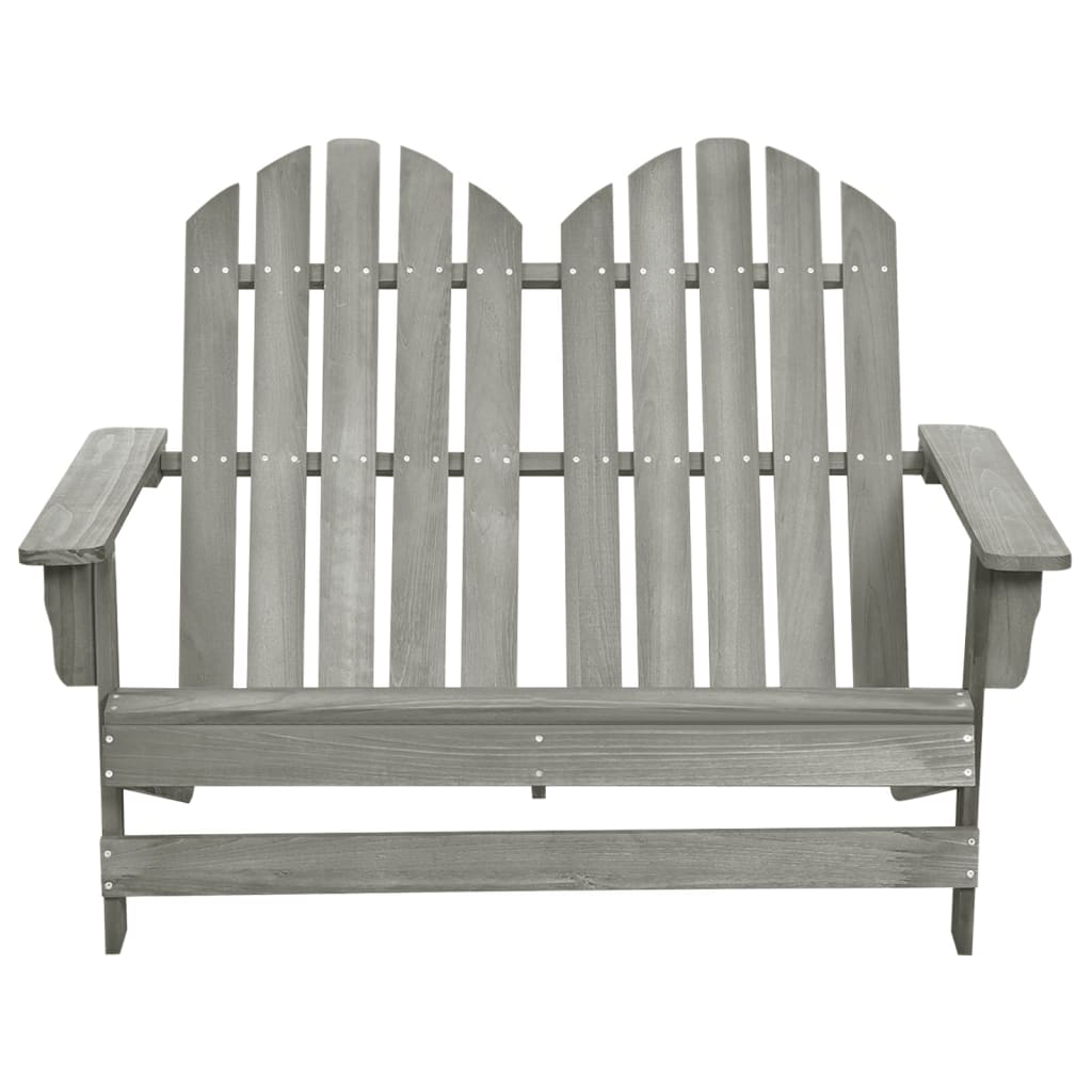 vidaXL Tuinstoel 2-zits Adirondack massief vurenhout grijs afbeelding