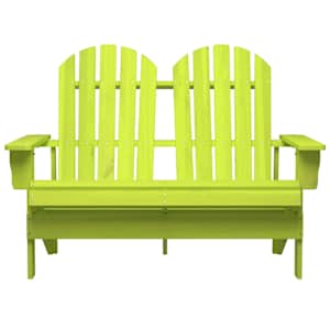 2místná zahradní židle Adirondack masivní jedlové dřevo zelená - obrázek 2
