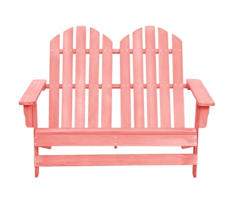 vidaXL 2-Seater Garden Adirondack Chair Solid Fir Wood Pink