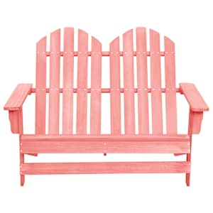 vidaXL 2-Seater Garden Adirondack Chair Solid Fir Wood Pink