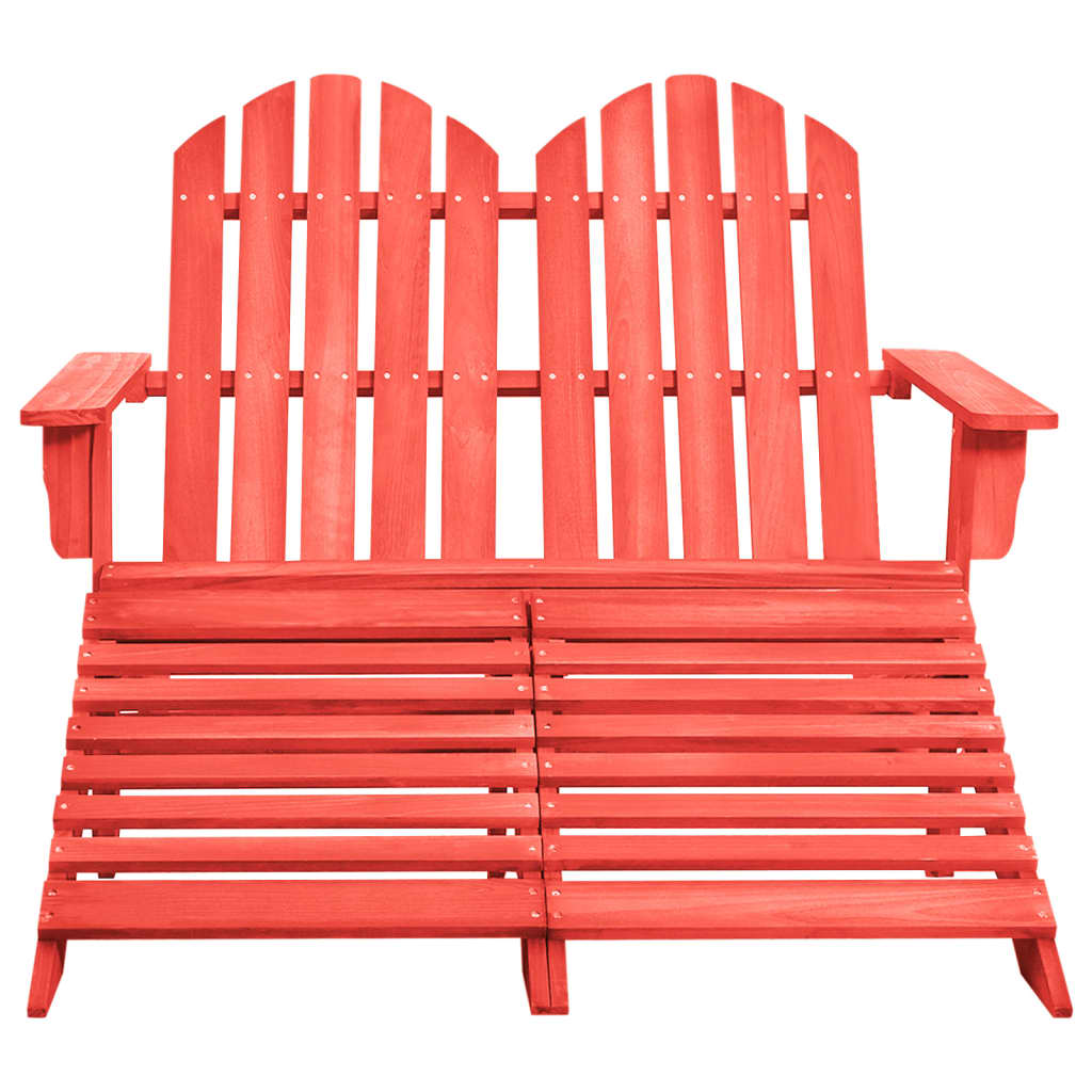 2místná zahradní židle Adirondack s podnožkou jedle červená