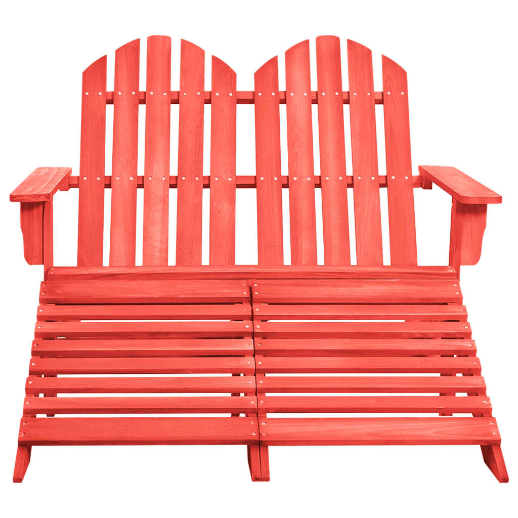 

vidaXL Tuinstoel 2-zits Adirondack met voetenbank vurenhout rood