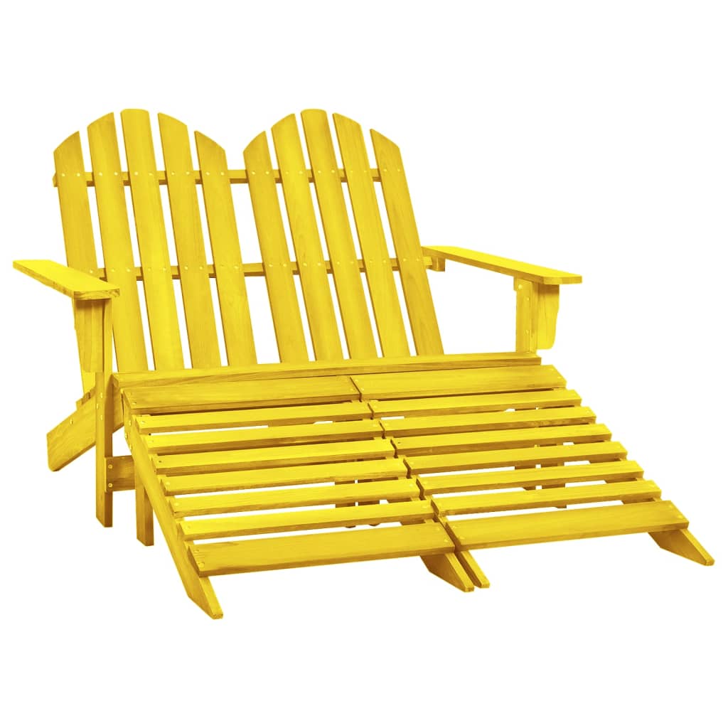 2-Sitzer Adirondack-Gartenbank mit Fußstütze Tannenholz Gelb kaufen