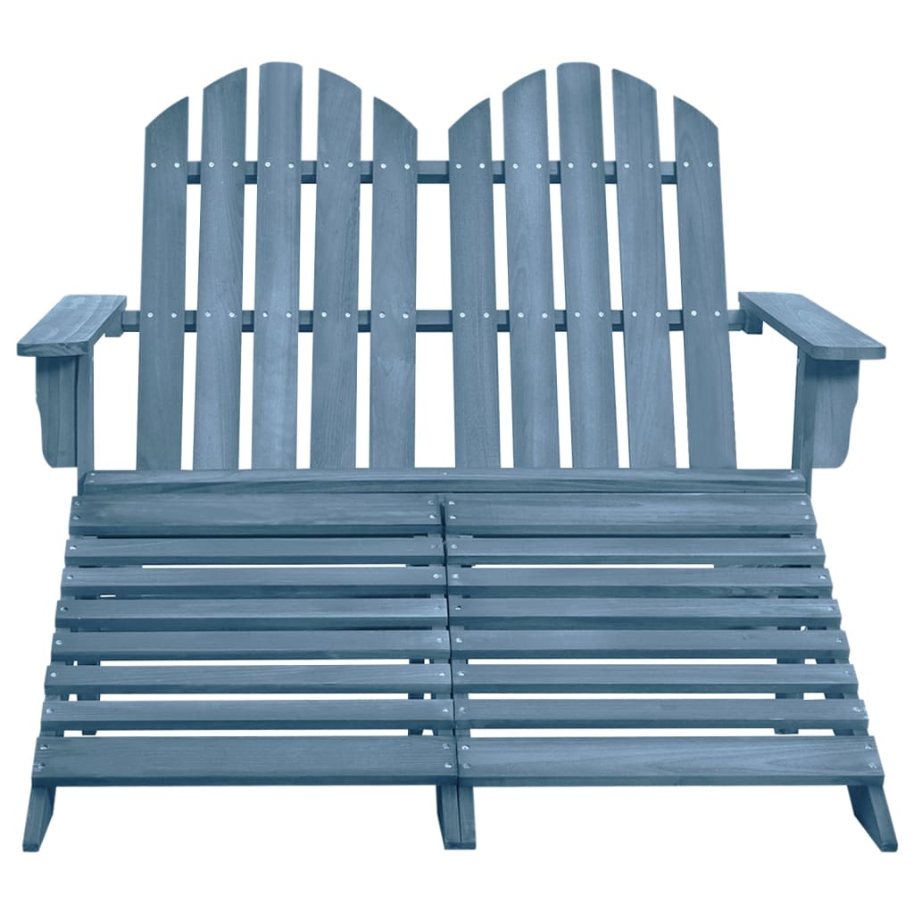 

vidaXL Tuinstoel 2-zits Adirondack met voetenbank vurenhout blauw