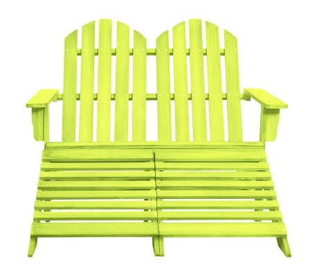 vidaXL Adirondack-Gartenbank 2-Sitzer mit Fu&szlig;teil Tannenholz Gr&uuml;n