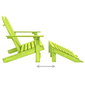 2místná zahradní židle Adirondack s podnožkou jedle zelená - obrázek 5