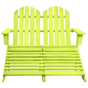 vidaXL Adirondack-Gartenbank 2-Sitzer mit Fu&szlig;teil Tannenholz Gr&uuml;n