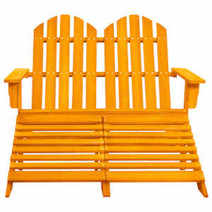 vidaXL Tuinstoel 2-zits Adirondack met voetenbank vurenhout oranje