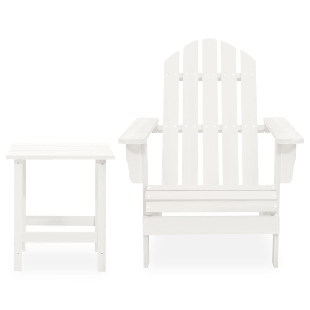 

vidaXL Tuinstoel Adirondack met tafel massief vurenhout wit