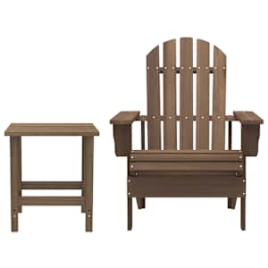 Zahradní židle Adirondack se stolkem masivní jedle hnědá - obrázek 2