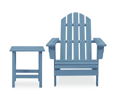vidaXL Garden Adirondack Chair with Table Solid Fir Wood Blue