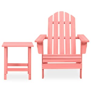 vidaXL Sodo Adirondack kėdė su staliuku, rožinė, eglės masyvas