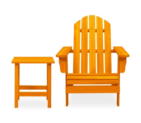 vidaXL Sodo Adirondack kėdė su staliuku, oranžinė, eglės masyvas