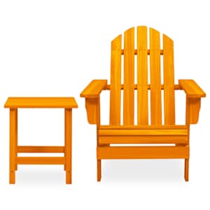 vidaXL Sodo Adirondack kėdė su staliuku, oranžinė, eglės masyvas