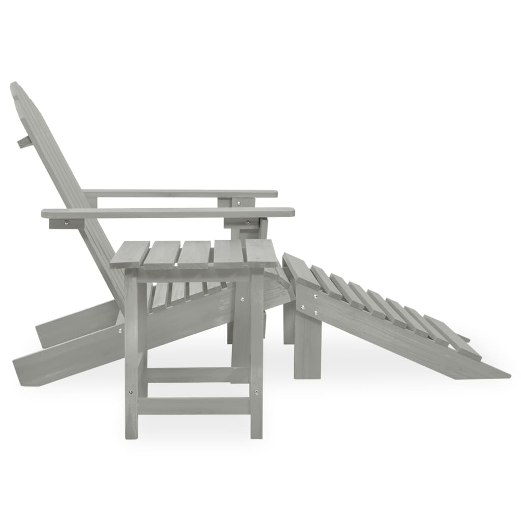 Thumbnail - vidaXL Adirondack-Gartenstuhl mit Fußstütze & Tisch Tannenholz Grau
