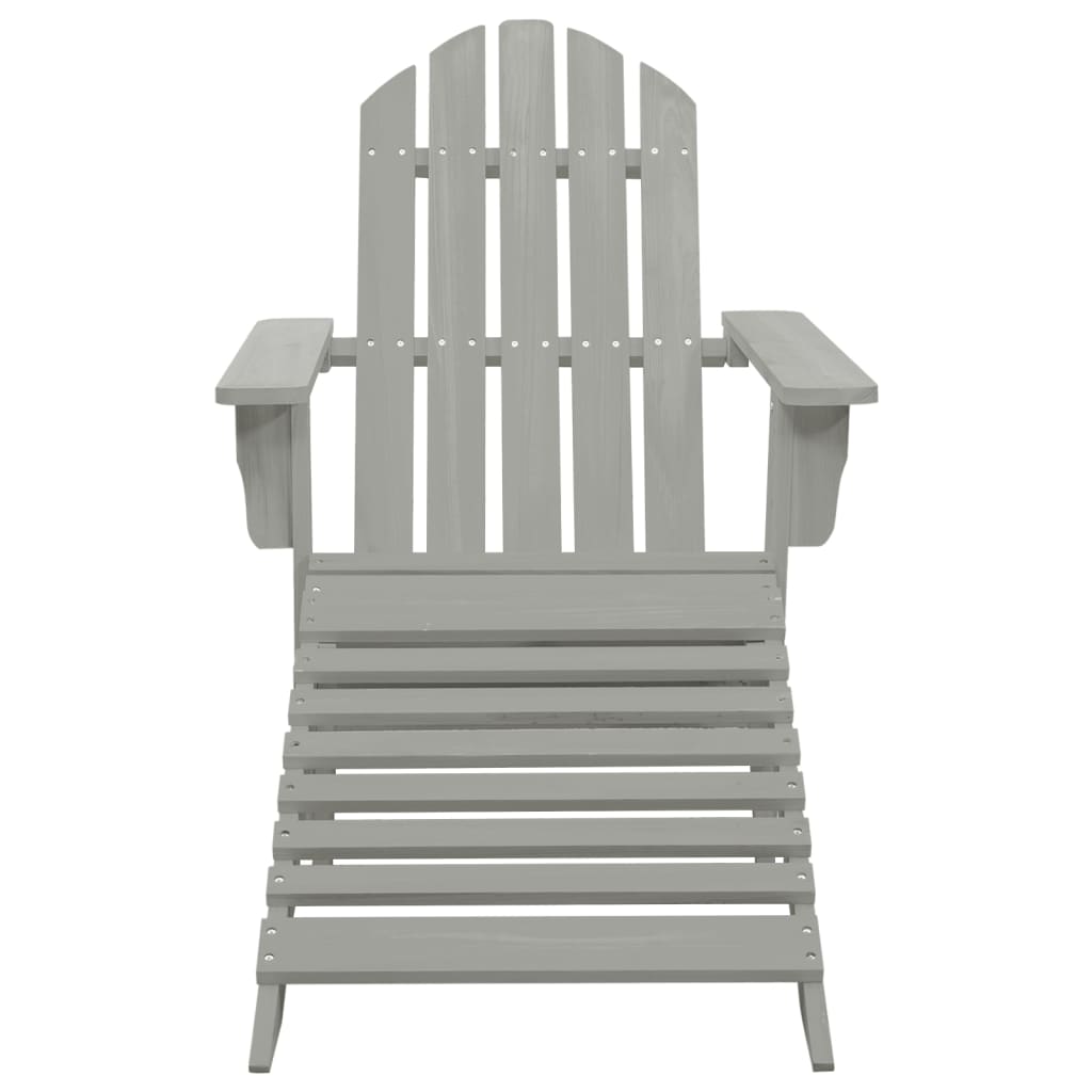 Garden Adirondack Chair With Ottoman&Table Solid Fir Wood Grey VidaXL 17 width=274