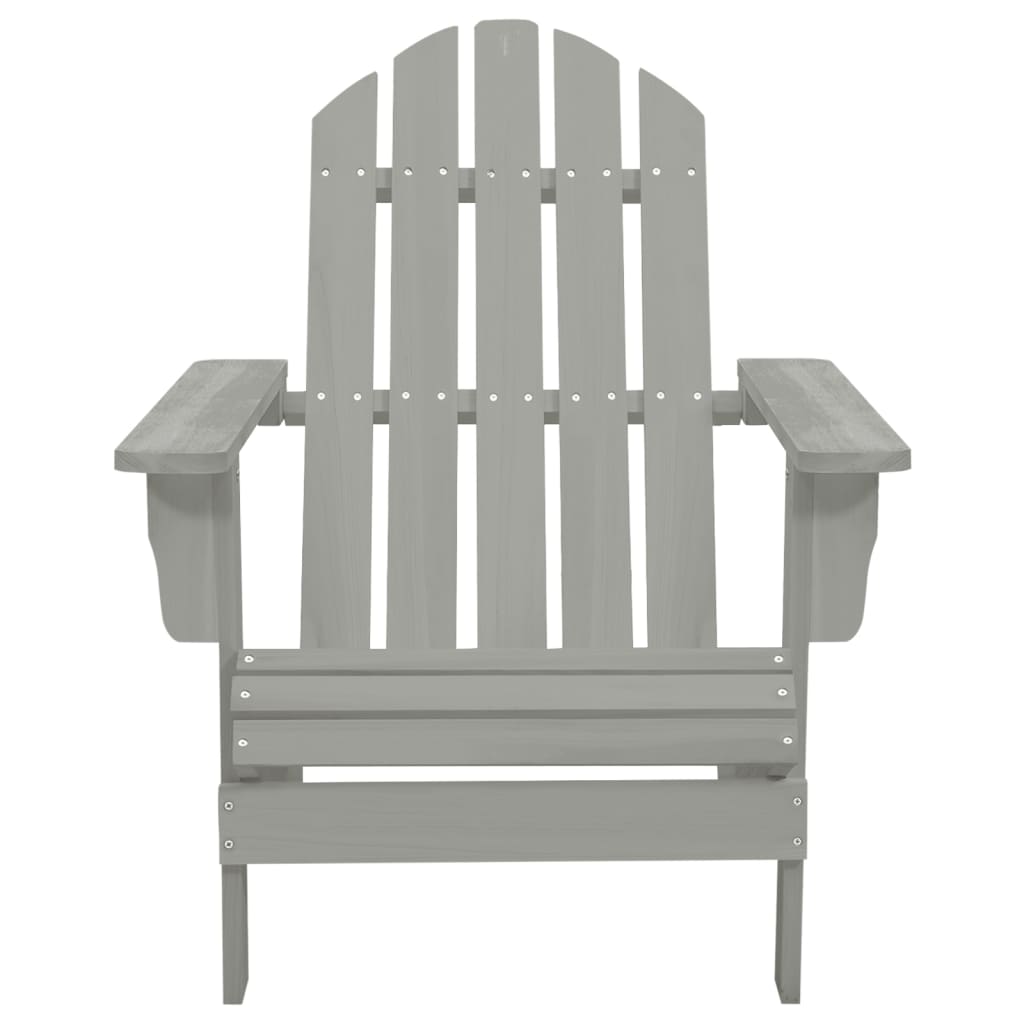 Garden Adirondack Chair With Ottoman&Table Solid Fir Wood Grey VidaXL 20 width=274