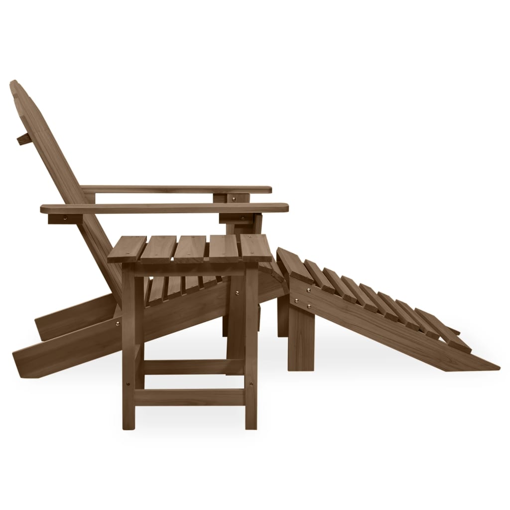 Thumbnail - vidaXL Adirondack-Gartenstuhl mit Fußstütze & Tisch Tannenholz Braun