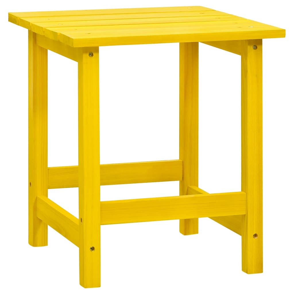 Градински стол "Адирондак" с табуретка и маса, ела масив, жълти