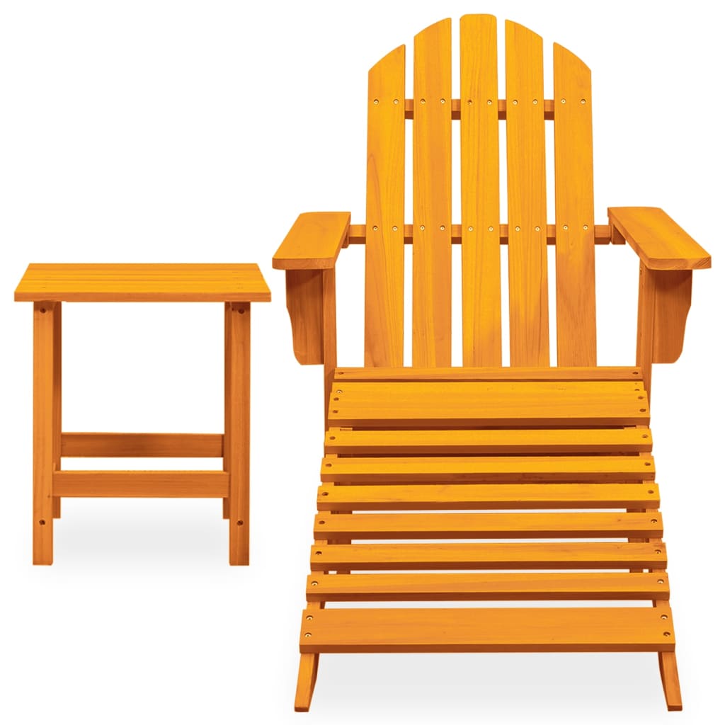

vidaXL Tuinstoel Adirondack met voetenbank en tafel vurenhout oranje