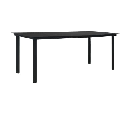 vidaXL 9-delige Tuinset glas en staal zwart