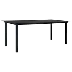 vidaXL 9-delige Tuinset glas en staal zwart
