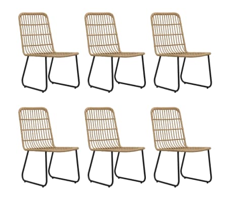 vidaXL 7-delige Tuinset poly rattan en glas