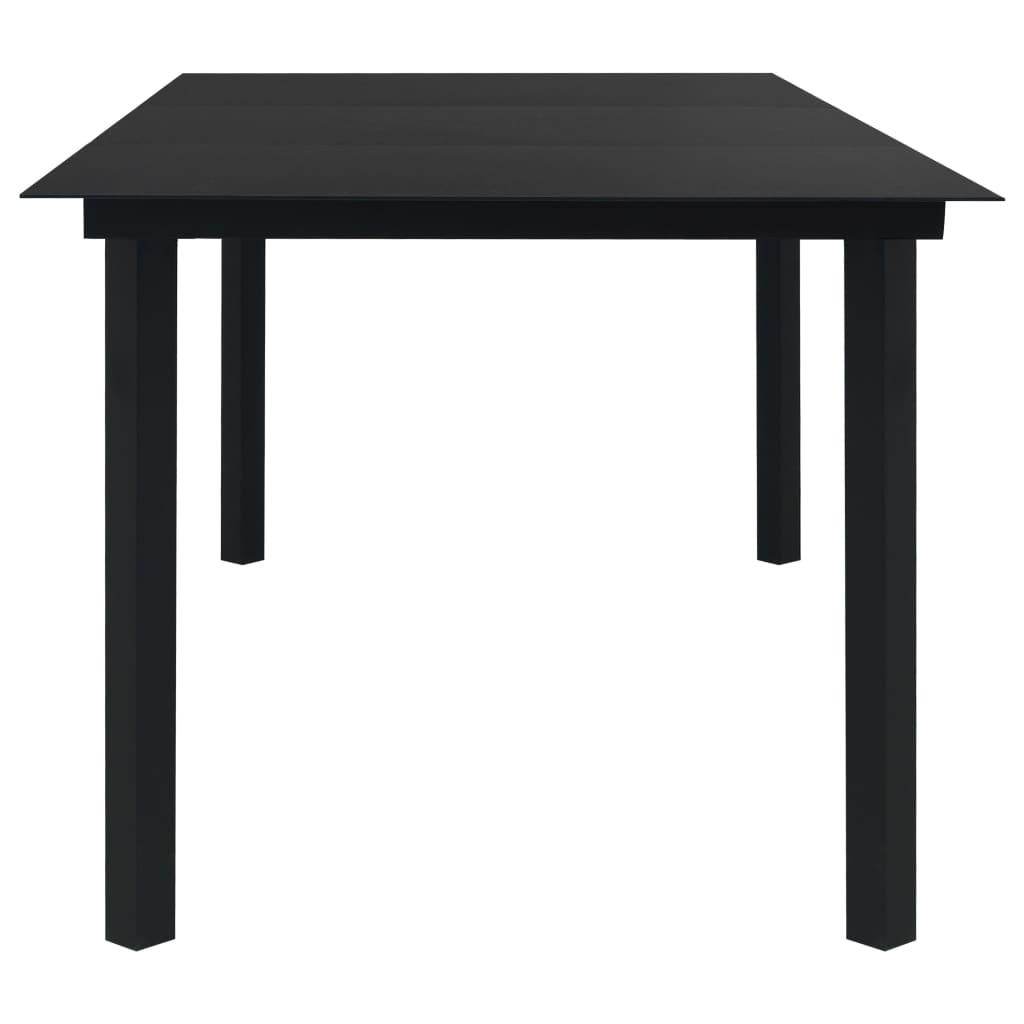 Set mobilier de exterior, 9 piese, poliratan și sticlă