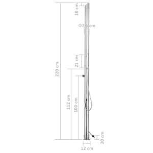Zahradní sprcha 220 cm nerezová ocel - obrázek 11