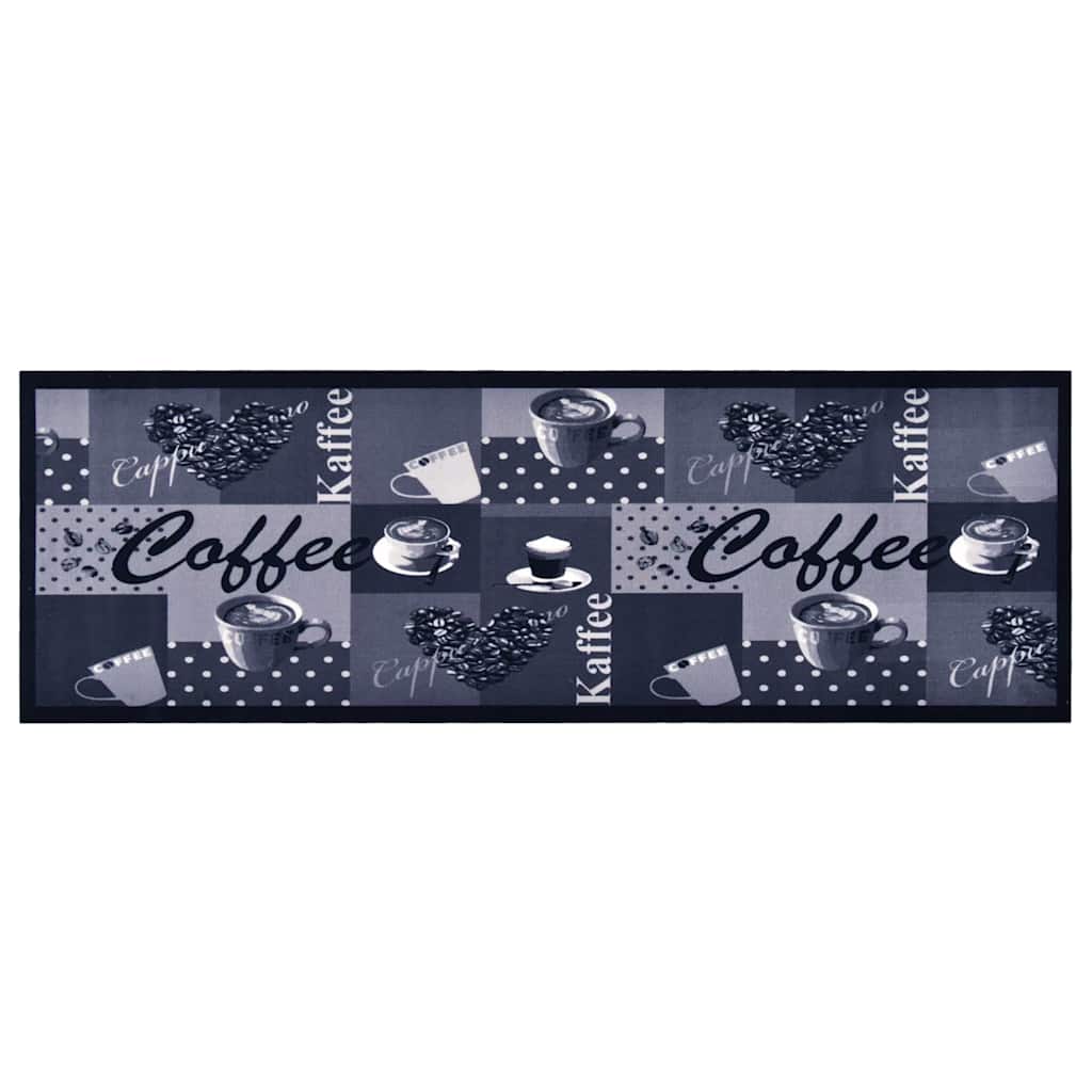vidaXL Kuchyňský koberec pratelný Coffee modrý 60 x 180 cm