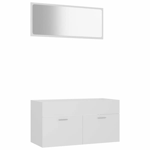 vidaXL 2-osaline vannitoam&ouml;&ouml;bli komplekt, valge, tehispuit