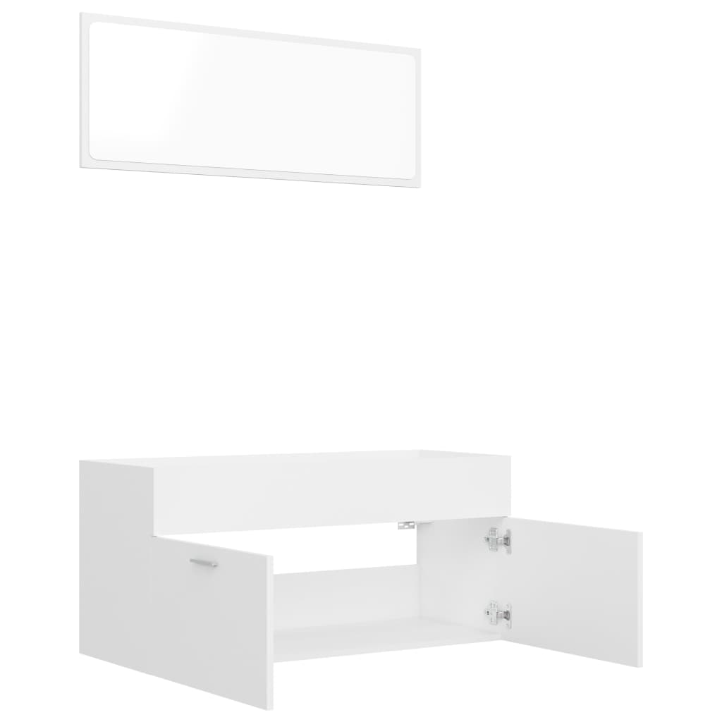 vidaXL 2 Piece Bathroom Furniture Set White Chipboard