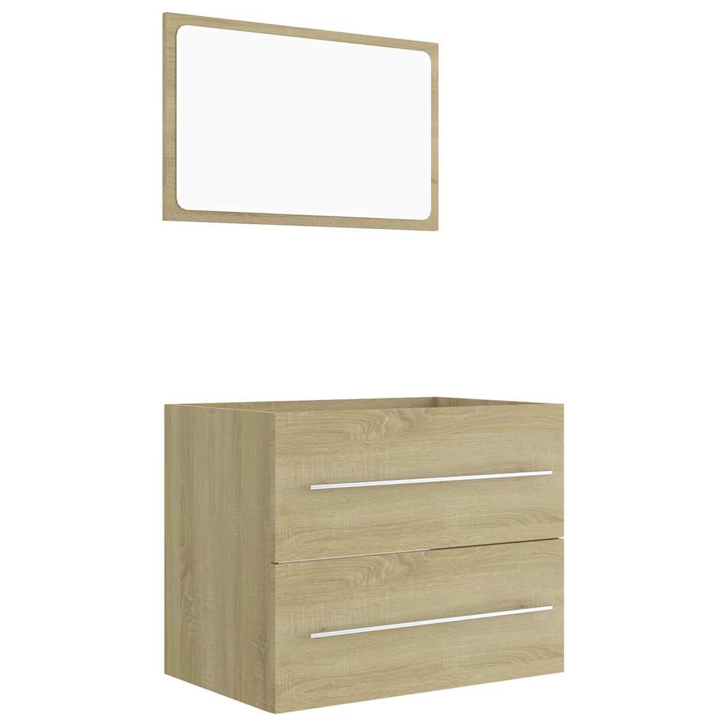 

vidaXL 2 Piece Bathroom Furniture Set Sonoma Oak Engineered Wood