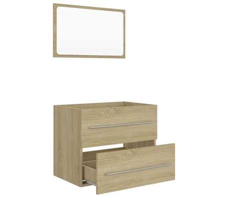 vidaXL 2 Piece Bathroom Furniture Set Sonoma Oak Engineered Wood