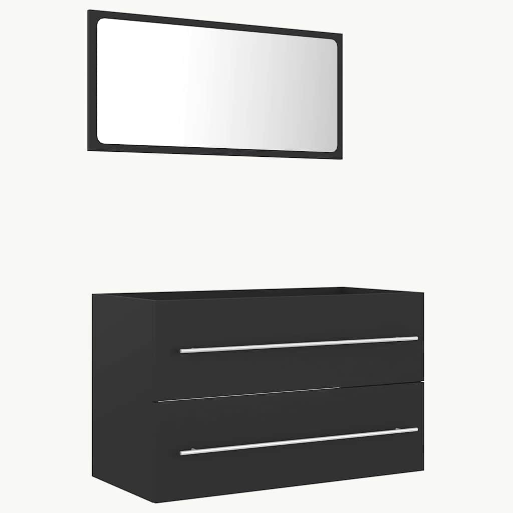 

vidaXL 2 Piece Bathroom Furniture Set Gray Engineered Wood