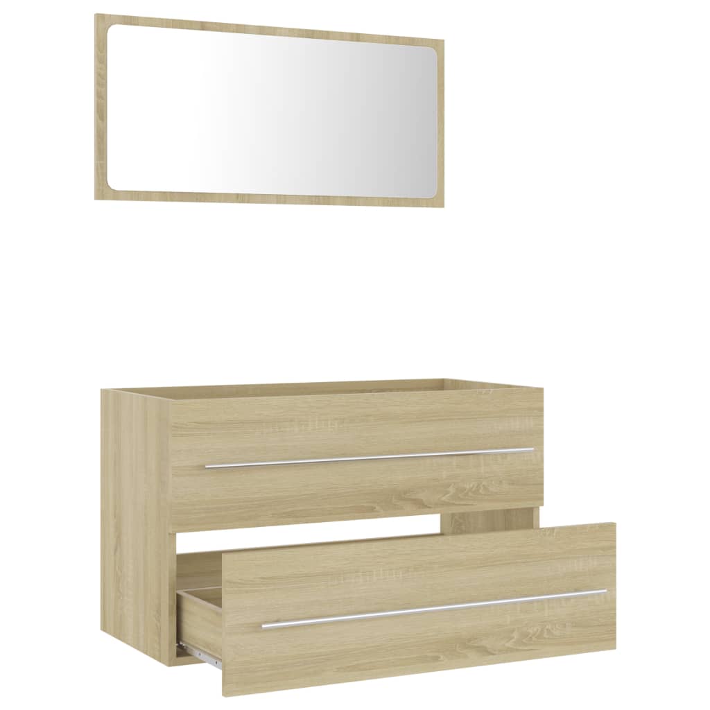 vidaXL 2 Piece Bathroom Furniture Set Sonoma Oak Chipboard