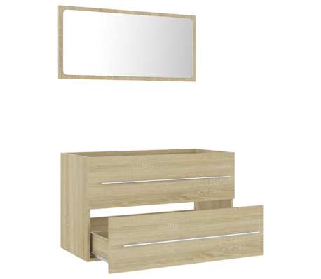 vidaXL Vonios kambario baldų komplektas, 2 dalių, ąžuolo spalvos, MDP