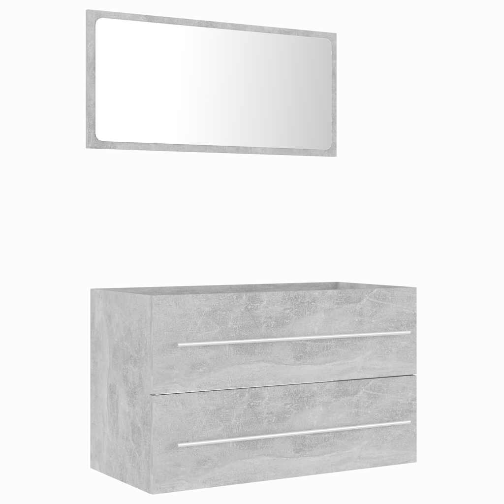 

vidaXL 2 Piece Bathroom Furniture Set Concrete Gray Engineered Wood
