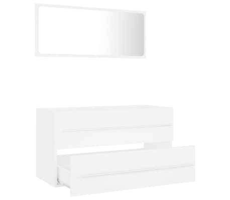 vidaXL バスルーム家具2点セット ホワイト パーティクルボード