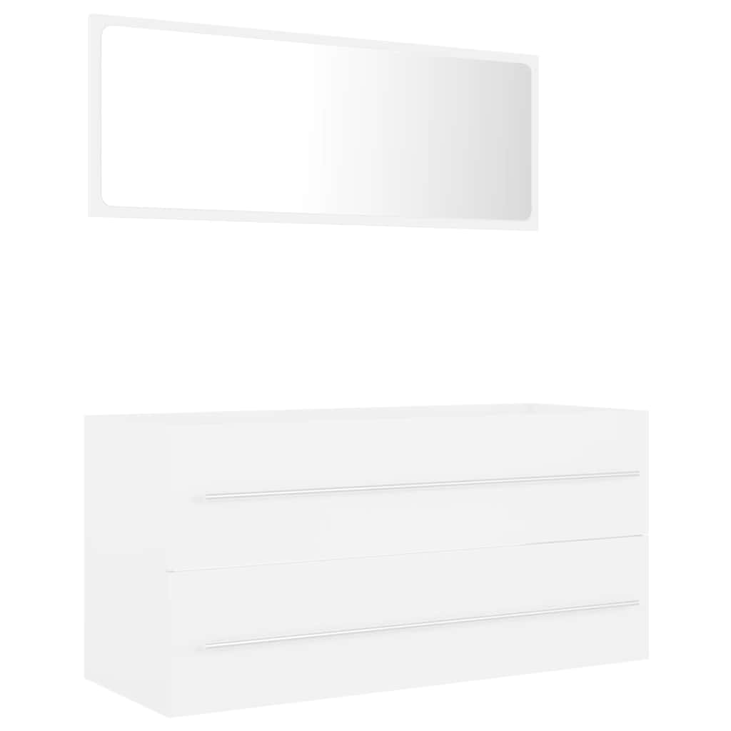 

vidaXL 2 Piece Bathroom Furniture Set White Engineered Wood