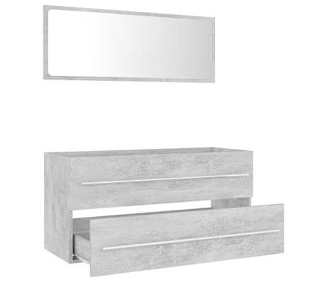 vidaXL 2 Piece Bathroom Furniture Set Concrete Grey Engineered Wood