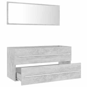 vidaXL 2 Piece Bathroom Furniture Set Concrete Grey Engineered Wood
