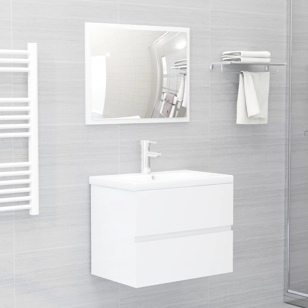 3 pz Set Mobili da Bagno，Armadietto da bagno，Mobiletto Bagno Rovere Marrone  in Legno Multistrato