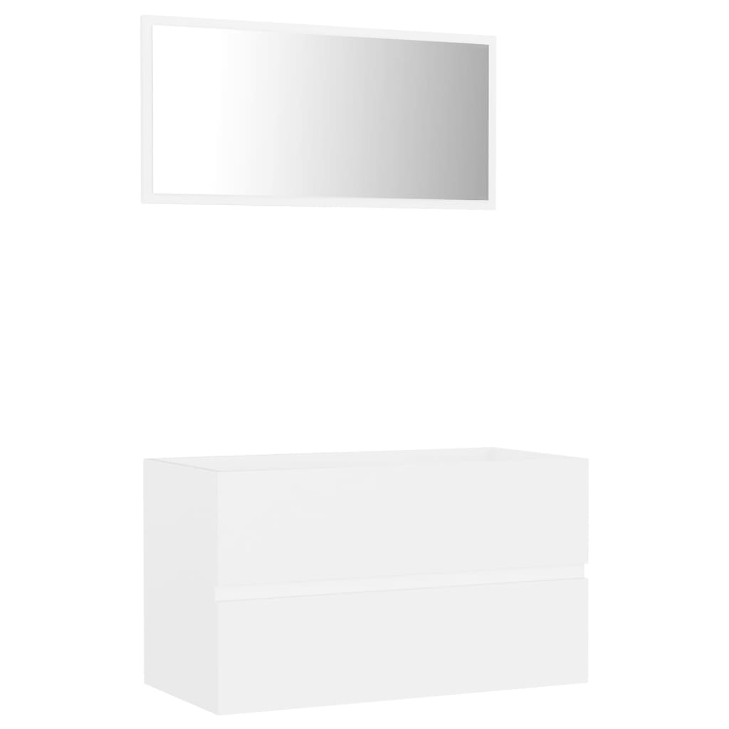 Set mobilier de baie, 2 piese, alb, PAL