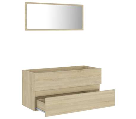 vidaXL 2 Piece Bathroom Furniture Set Sonoma Oak Engineered Wood