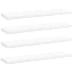 vidaXL riiuliplaadid 4 tk, valge, 40x10x1,5 cm, tehispuit