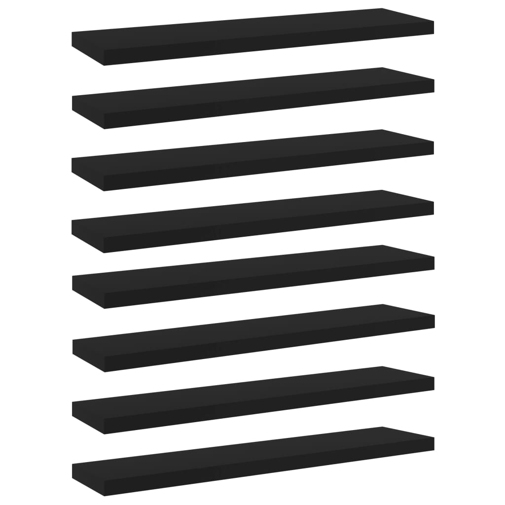 Image of vidaXL Bookshelf Boards 8 pcs Black 40x10x1.5 cm Engineered Wood